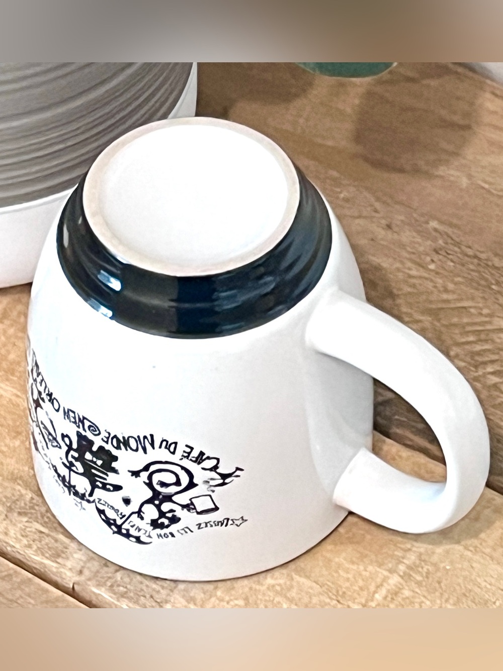 Rare Vtg Café Du Monde New Orleans Whimsical Lizard Folk Art Souvenir Mug - Picture 4 of 4